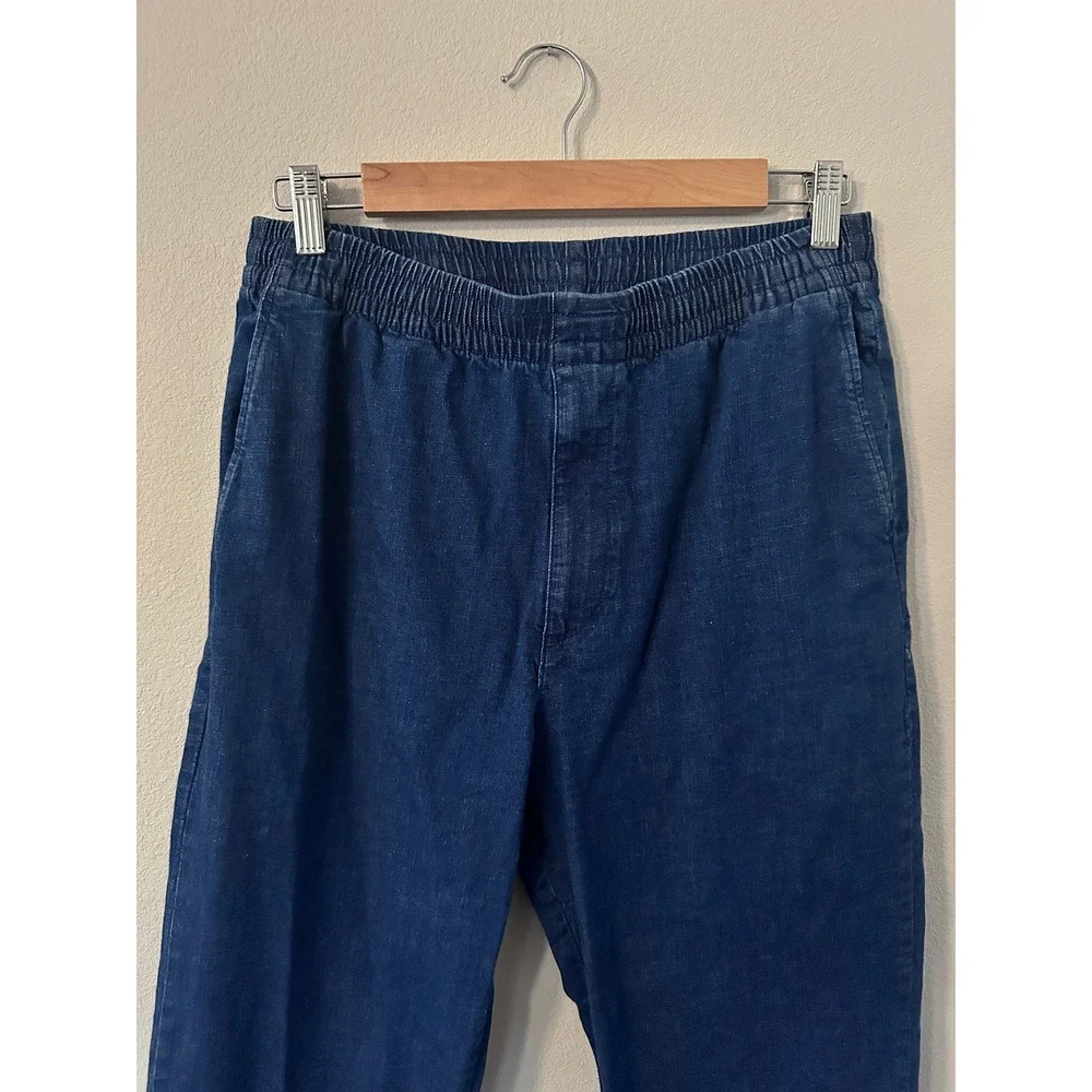 Uniqlo Denim Jogger Pants M Blue Elastic Waist Tapered baggy wide leg jeans